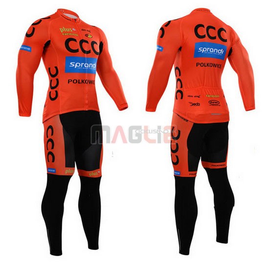 Maglia CCC manica lunga 2015 nero e arancione