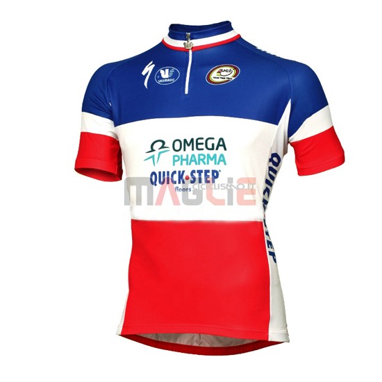 Maglia Quick Step manica corta 2014 blu e rosso