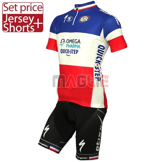 Maglia Quick Step manica corta 2014 blu e rosso