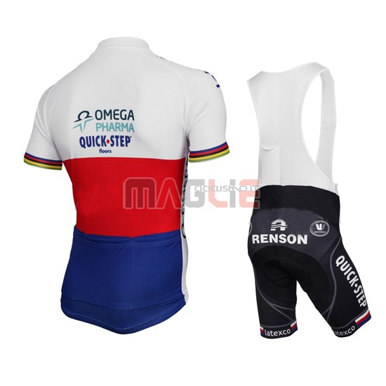 Maglia Quick Step manica corta 2014 bianco e blu