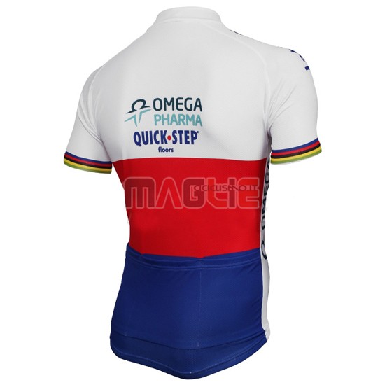 Maglia Quick Step manica corta 2014 bianco e blu
