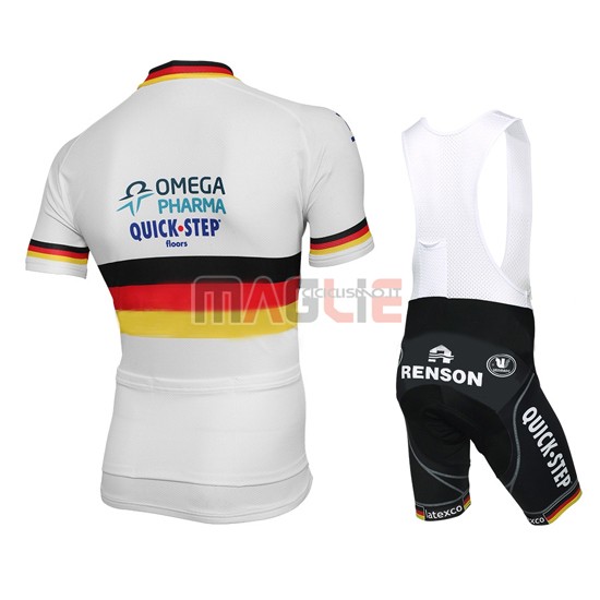 Maglia Quick Step manica corta 2014 bianco e giallo