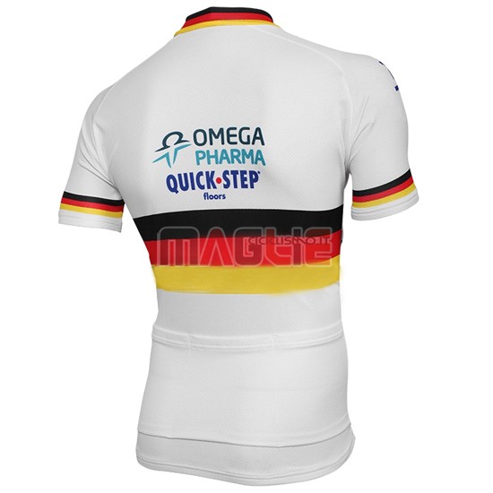 Maglia Quick Step manica corta 2014 bianco e giallo