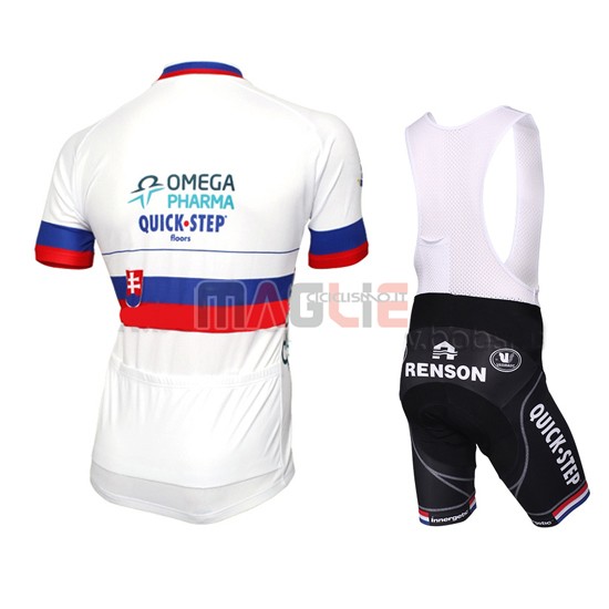 Maglia Quick Step manica corta 2014 bianco e rosso