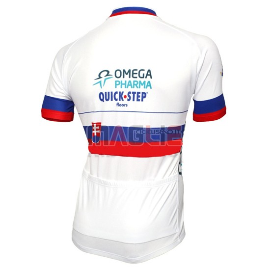 Maglia Quick Step manica corta 2014 bianco e rosso