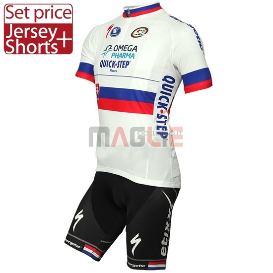 Maglia Quick Step manica corta 2014 bianco e rosso