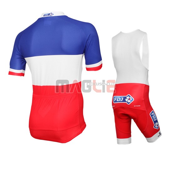 Maglia FDJ manica corta 2016 bianco e rosso