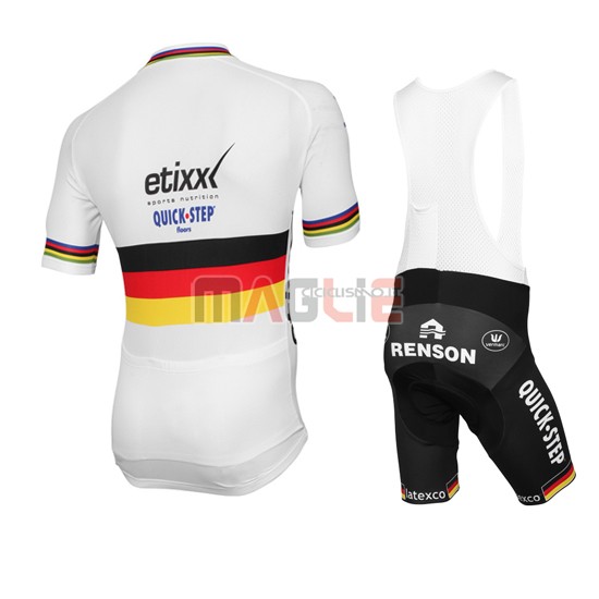 Maglia Quick Step manica corta 2016 bianco e rosso