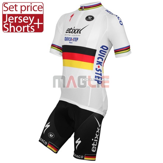 Maglia Quick Step manica corta 2016 bianco e rosso