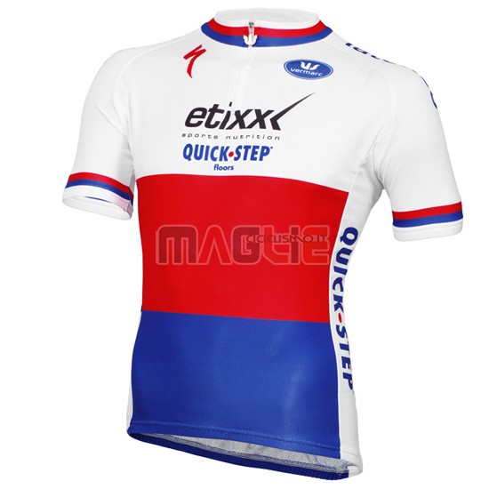 Maglia Quick Step manica corta 2016 blu e bianco