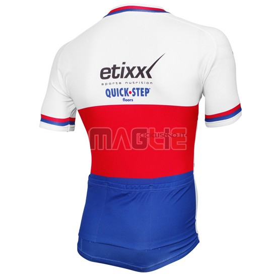 Maglia Quick Step manica corta 2016 blu e bianco