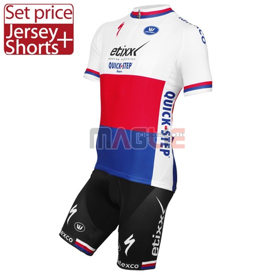 Maglia Quick Step manica corta 2016 blu e bianco