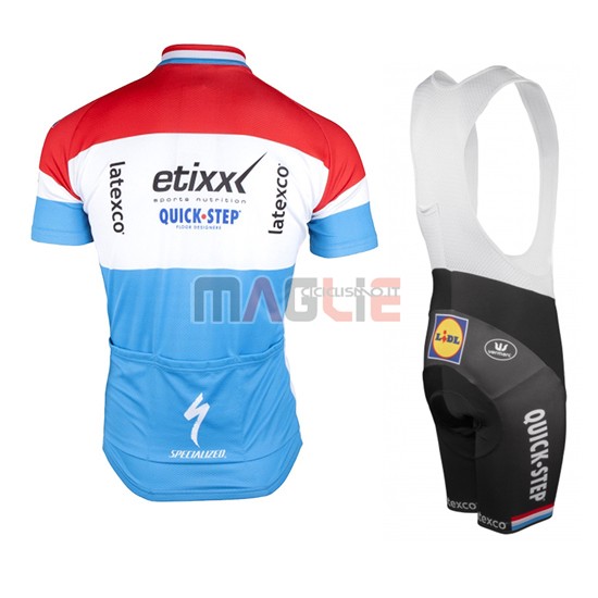 Maglia Quick Step manica corta 2016 blu e rosso