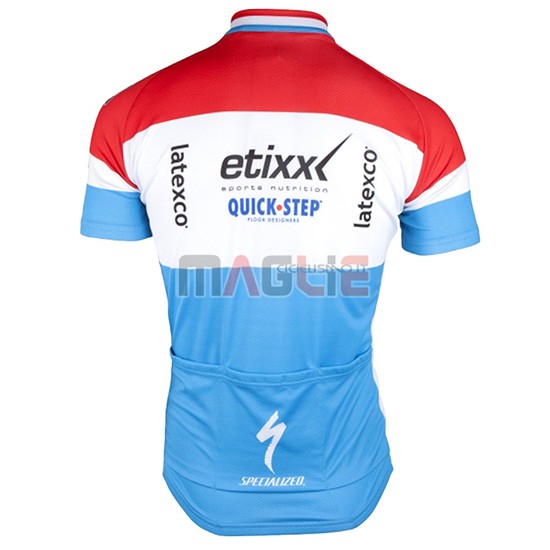 Maglia Quick Step manica corta 2016 blu e rosso