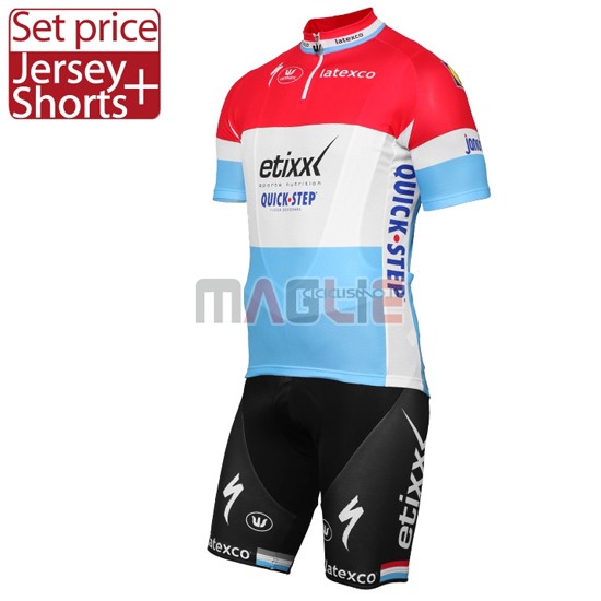 Maglia Quick Step manica corta 2016 blu e rosso