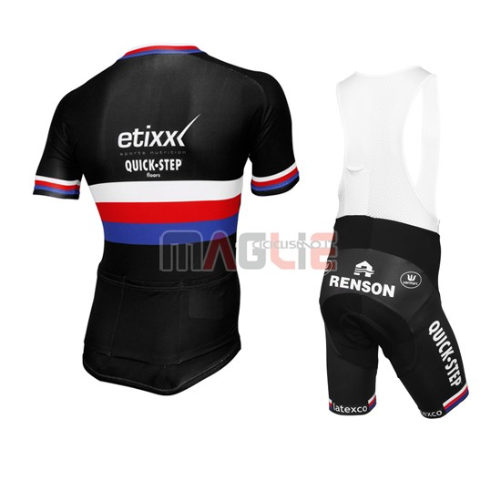 Maglia Quick Step manica corta 2016 nero e blu