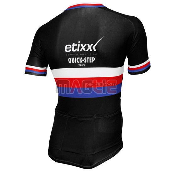 Maglia Quick Step manica corta 2016 nero e blu