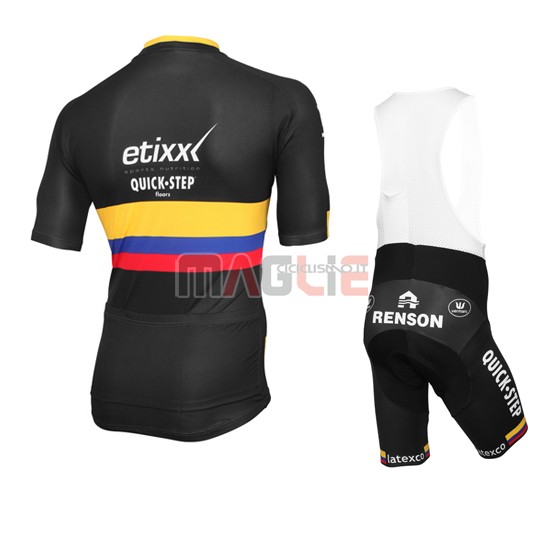 Maglia Quick Step manica corta 2016 nero e giallo