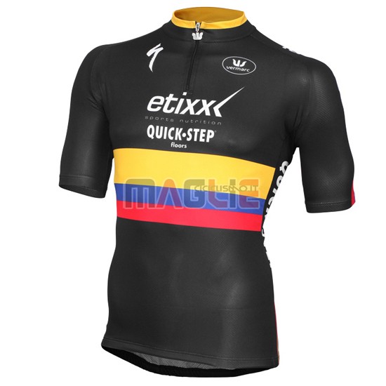 Maglia Quick Step manica corta 2016 nero e giallo