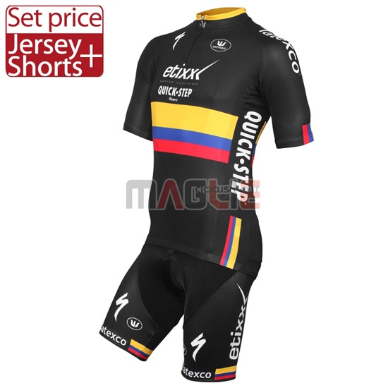 Maglia Quick Step manica corta 2016 nero e giallo