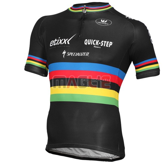 Maglia Quick Step manica corta 2016 Step nero e verde