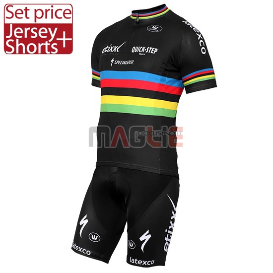 Maglia Quick Step manica corta 2016 Step nero e verde