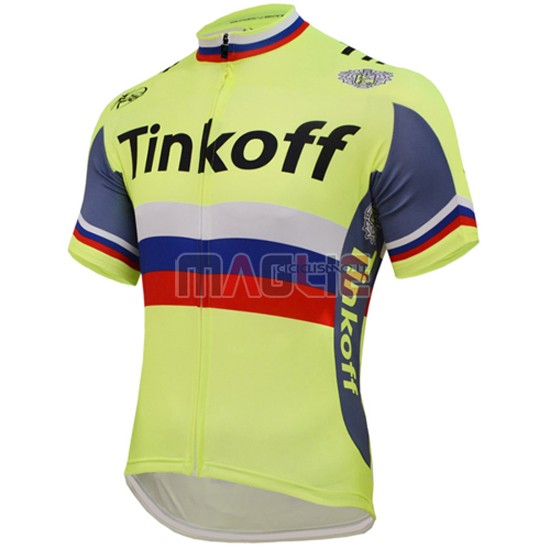 Maglia Tinkoff manica corta 2016 giallo e grigio