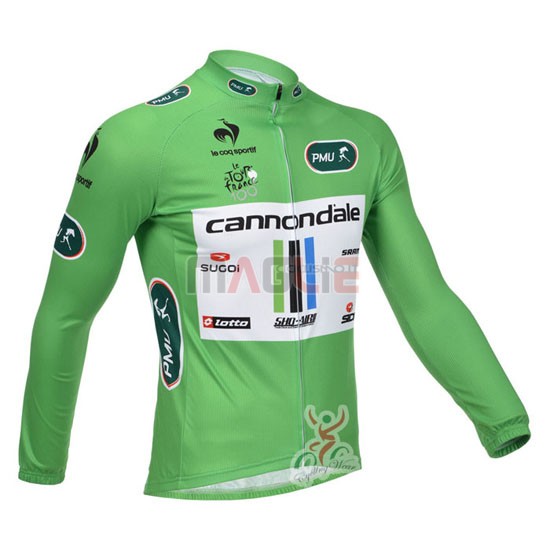 Maglia Cannondale manica lunga 2013 verde e bianco