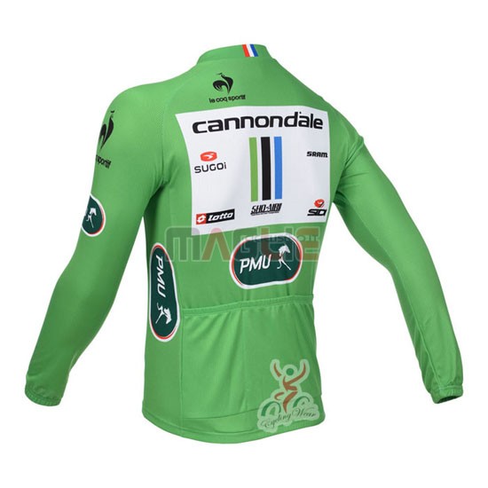 Maglia Cannondale manica lunga 2013 verde e bianco