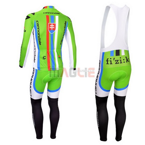 Maglia Cannondale manica lunga 2013 verde e rosso