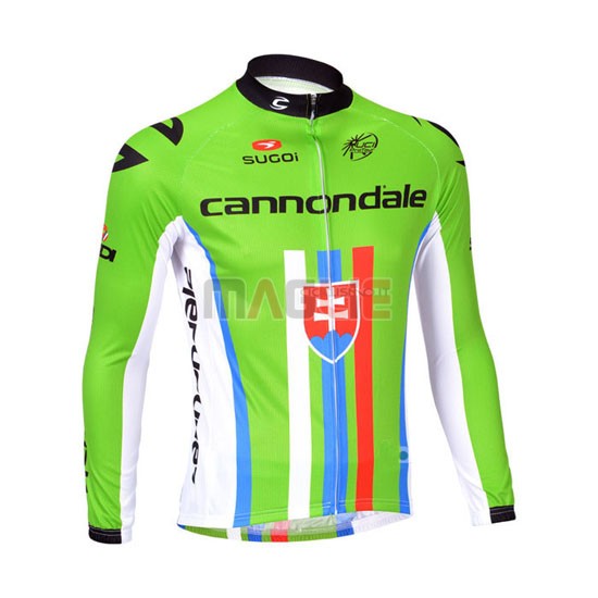 Maglia Cannondale manica lunga 2013 verde e rosso