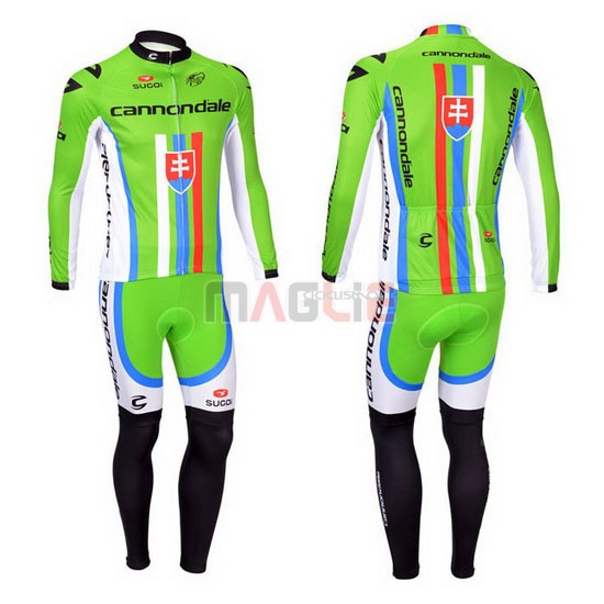 Maglia Cannondale manica lunga 2013 verde e rosso