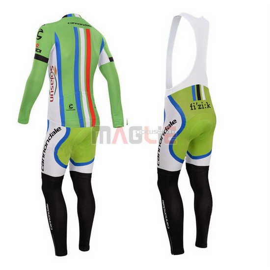 Maglia Cannondale manica lunga 2014 verde e rosso