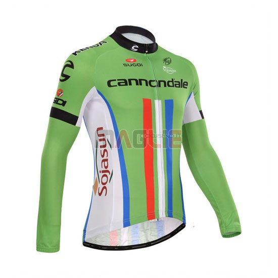 Maglia Cannondale manica lunga 2014 verde e rosso