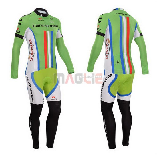 Maglia Cannondale manica lunga 2014 verde e rosso