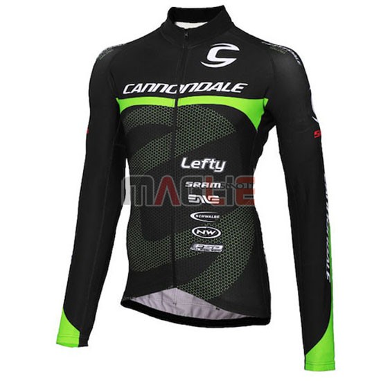 Maglia Cannondale manica lunga 2016 nero e verde