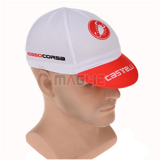 2015 Castelli Cappello Ciclismo bianco e rosso