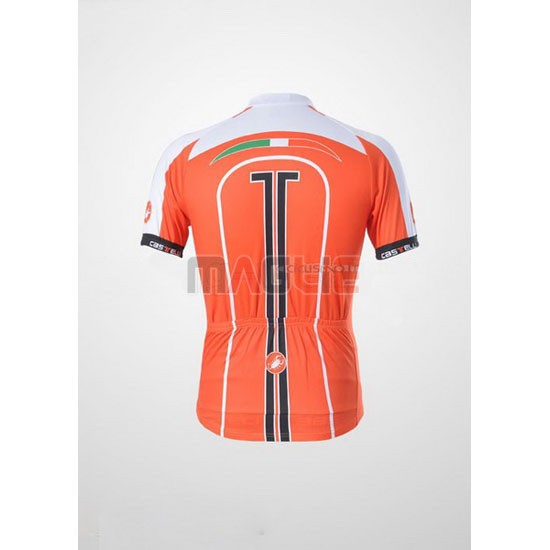Maglia Castelli manica corta 2011 bianco e arancione