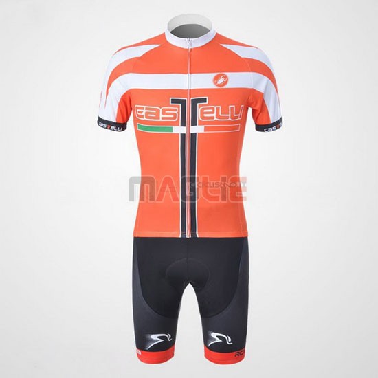 Maglia Castelli manica corta 2011 bianco e arancione