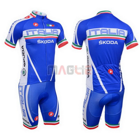 Maglia Castelli manica corta 2013 bianco e blu