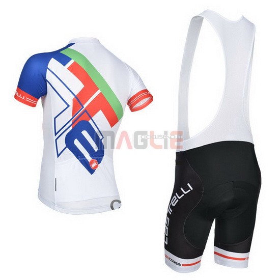 Maglia Castelli manica corta 2014 bianco e blu