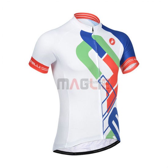 Maglia Castelli manica corta 2014 bianco e blu