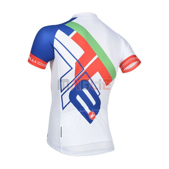 Maglia Castelli manica corta 2014 bianco e blu