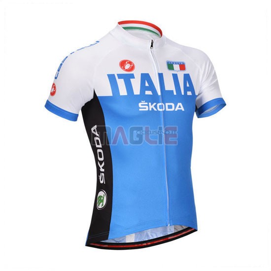 Maglia Castelli manica corta 2014 blu e bianco