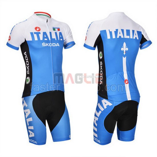 Maglia Castelli manica corta 2014 blu e bianco