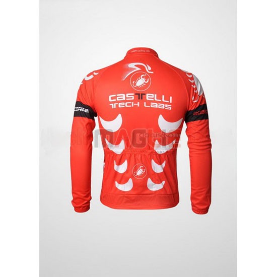 Maglia Castelli manica lunga 2010 bianco e rosso