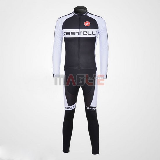 Maglia Castelli manica lunga 2011 bianco e nero