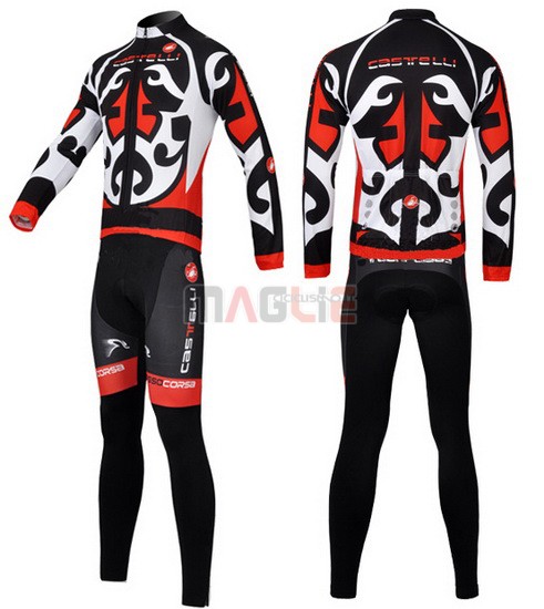 Maglia Castelli manica lunga 2011 rosso e nero