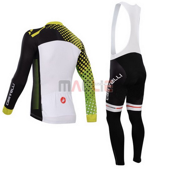 Donne Maglia Castelli manica lunga 2014 bianco e giallo