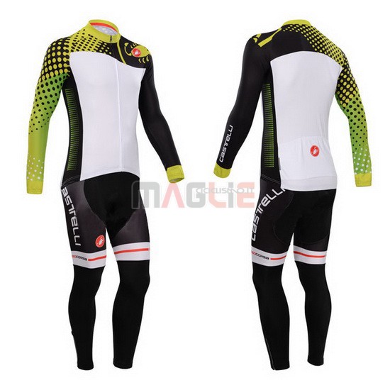 Donne Maglia Castelli manica lunga 2014 bianco e giallo